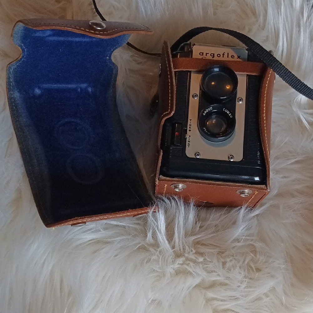 Vintage Camera with Brown Case
